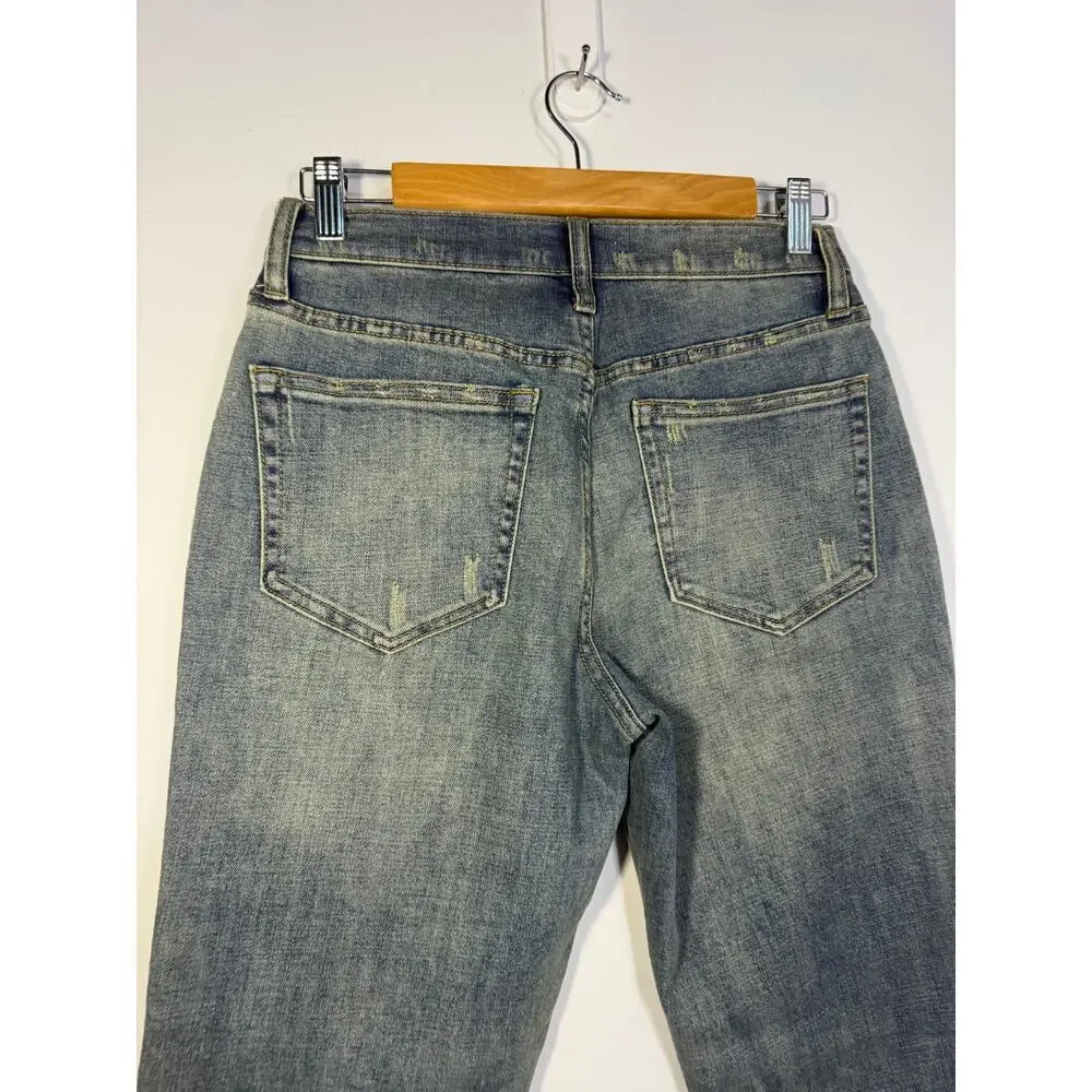 Oliver Logan Womens 4/27 Jeans Crosby Relaxed Taper Raw Hem Distressed Size 25 - Picture 5 of 8